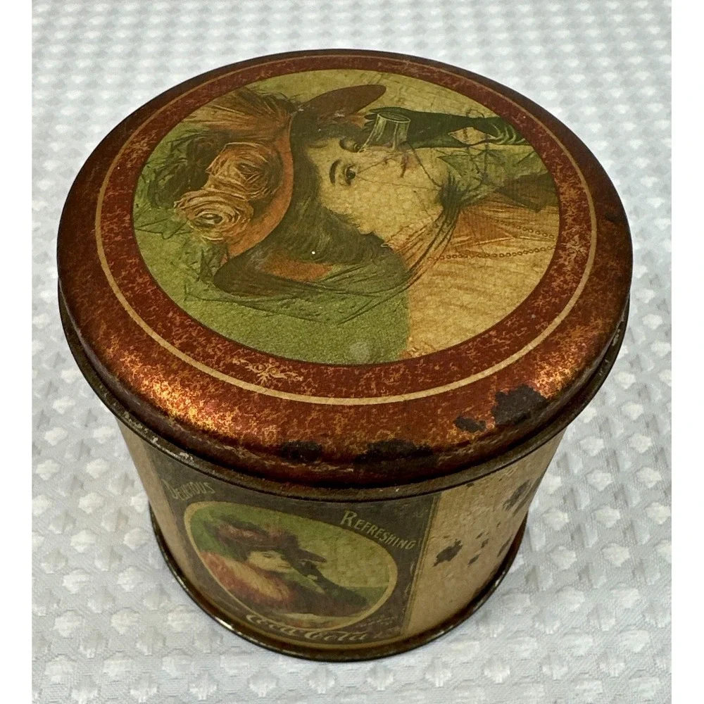 Vintage Coca-Cola Round & Oval Tin Set 4
